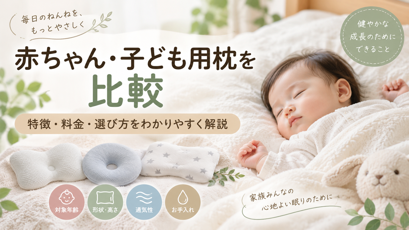 赤ちゃん・子ども用枕を比較｜エスメラルダの特徴・料金と選び方を詳しく解説