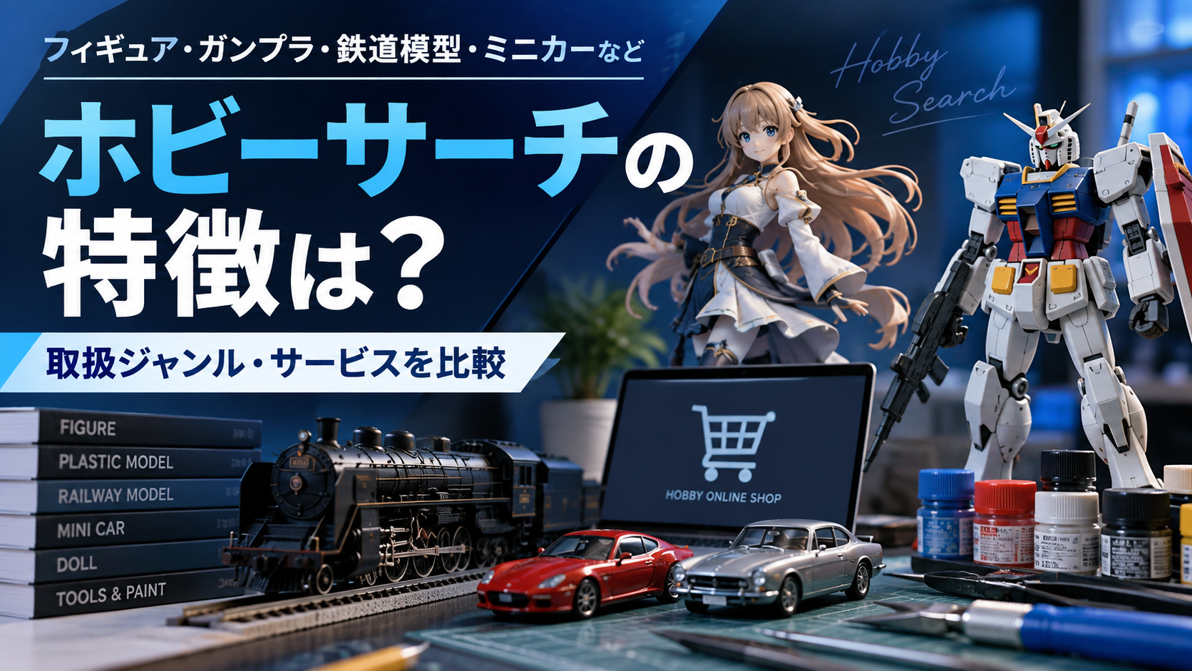ホビーサーチの特徴は？フィギュア・ガンプラ・鉄道模型など取扱ジャンルを比較